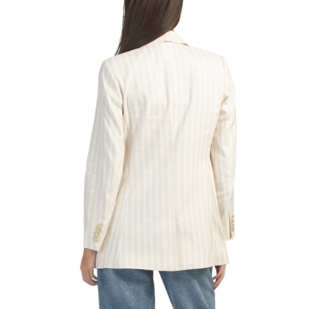 DEREK LAM Linen Blend Walter Double Breasted Jacket - Picture 2 of 3